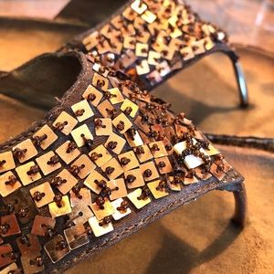 🔺SOLD🔺 Gold & Bronze Sequin Sandals